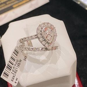 Real genuine diamond engagement wedding bridal ring set stunning best selling